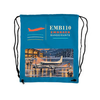 Thumbnail for Embraer EMB 110 Bandeirante - Drawstring Bag - Classic - Light Blue