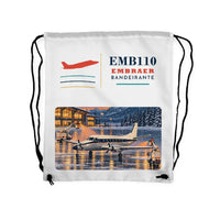 Thumbnail for Embraer EMB 110 Bandeirante - Drawstring Bag - Classic - White