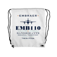 Thumbnail for Embraer EMB 110 Bandeirante - Drawstring Bag - Heritage - White