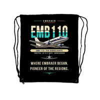 Thumbnail for Embraer EMB 110 Bandeirante - Drawstring Bag - Original - Black