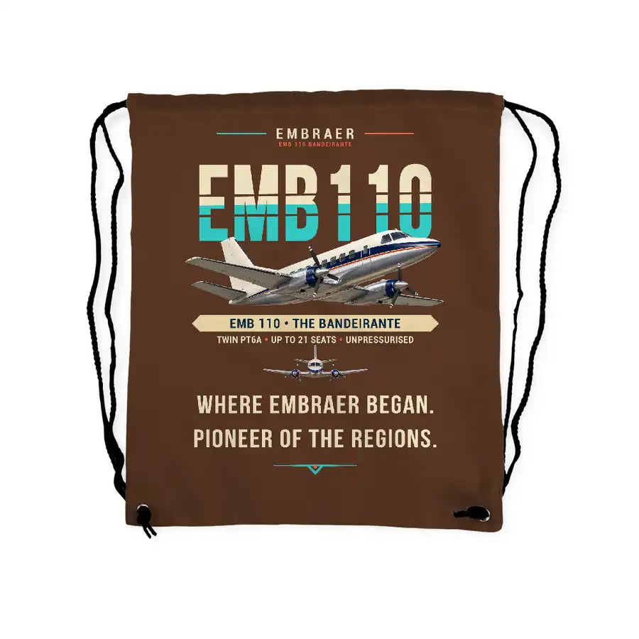 Embraer EMB 110 Bandeirante - Drawstring Bag - Original - Brown