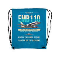 Thumbnail for Embraer EMB 110 Bandeirante - Drawstring Bag - Original - Light Blue