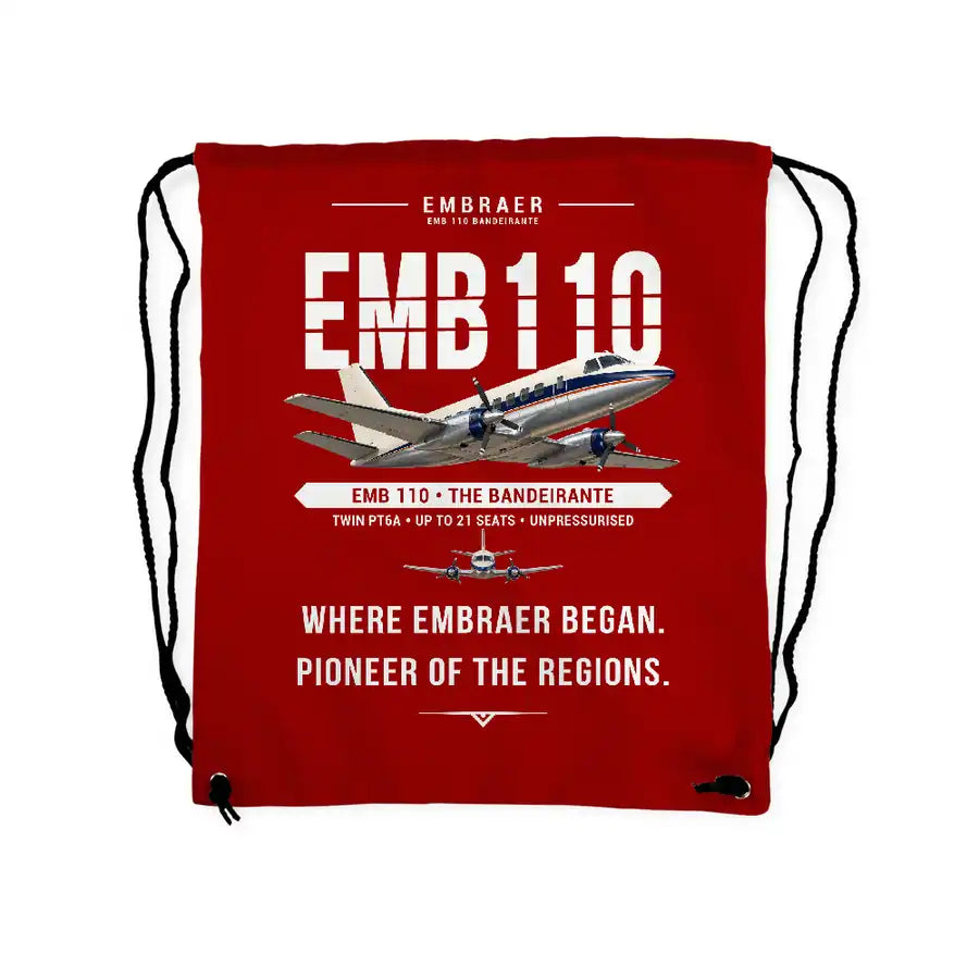 Embraer EMB 110 Bandeirante - Drawstring Bag - Original - Red