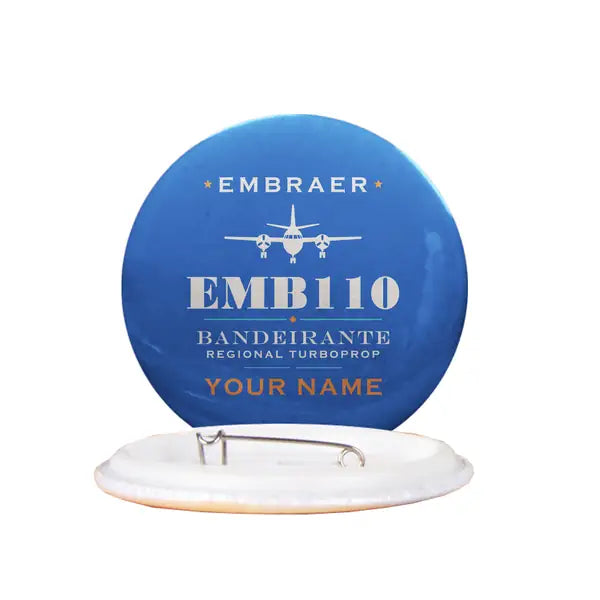 Embraer EMB 110 Bandeirante - Heritage + Name - Pin - Blue