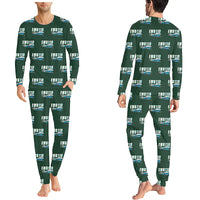 Thumbnail for Embraer EMB 110 Bandeirante - Men Pajamas - Cartoon Pattern - Dark Green
