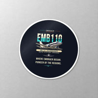 Thumbnail for Embraer EMB 110 Bandeirante - Original - Circle Sticker - Close-up