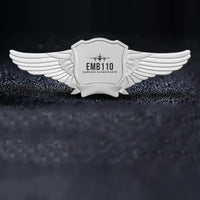 Thumbnail for Embraer EMB 110 Bandeirante Pilot Wing Badge - Silver