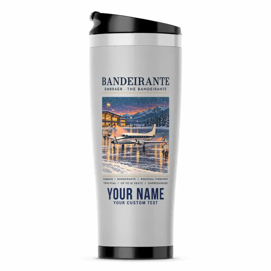Embraer EMB 110 Bandeirante - Poster + Name - Stainless Steel (No Holder) - Light Gray