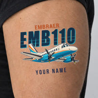 Thumbnail for Embraer EMB 110 Bandeirante - Tattoo - Cartoon + Name - Man