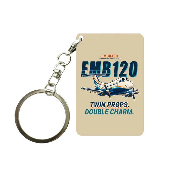 Embraer EMB 120 Brasilia - Cartoon - Key Chain - Beige