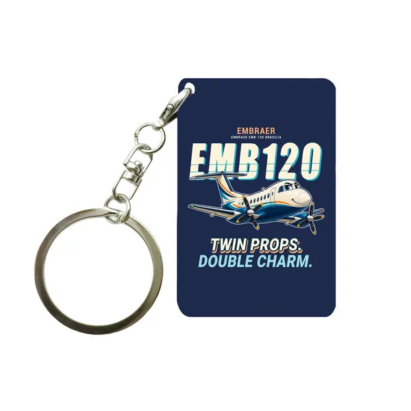 Embraer EMB 120 Brasilia - Cartoon - Key Chain - Navy Blue