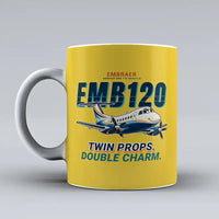 Thumbnail for Embraer EMB 120 Brasilia - Cartoon - Mug - Yellow