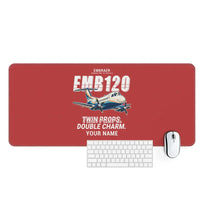 Thumbnail for Embraer EMB 120 Brasilia - Cartoon + Name - Desk Mat - Red