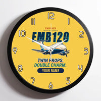 Thumbnail for Embraer EMB 120 Brasilia - Cartoon + Name - Framed - Yellow