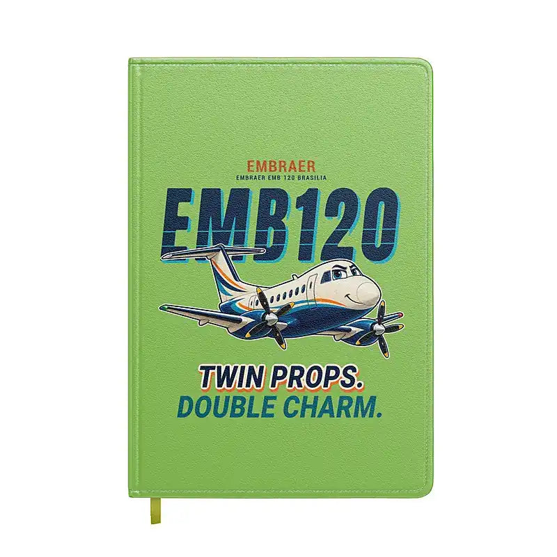 Embraer EMB 120 Brasilia - Cartoon - Notebook - Light Green