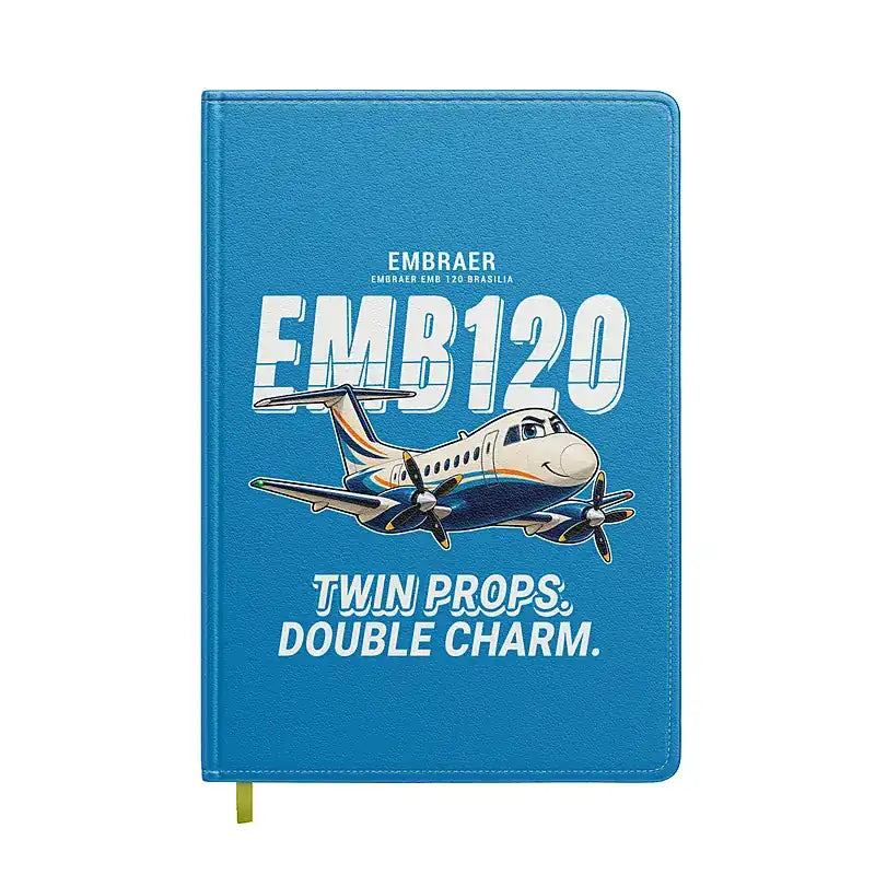 Embraer EMB 120 Brasilia - Cartoon - Notebook - Turquoise