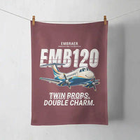 Thumbnail for Embraer EMB 120 Brasilia - Cartoon - Towel - Dark Red