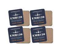 Thumbnail for Embraer EMB 120 Brasilia - Heritage + Name - Coaster Set - Navy Blue