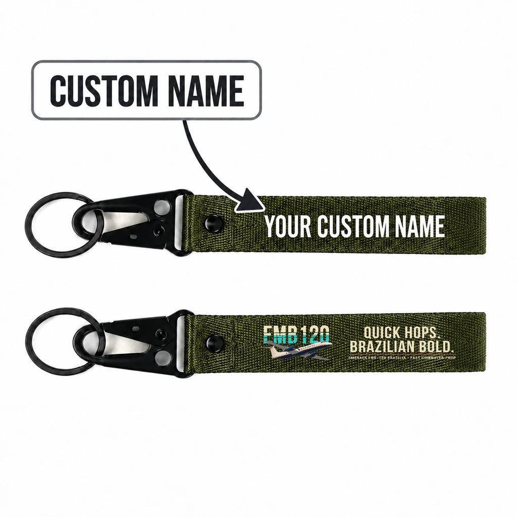Embraer EMB 120 Brasilia Hawk-Shaped Key Chains - Dark Green - Original - Personalized