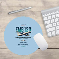 Thumbnail for Embraer EMB 120 Brasilia - Original - Round Mouse Pad - Light Blue