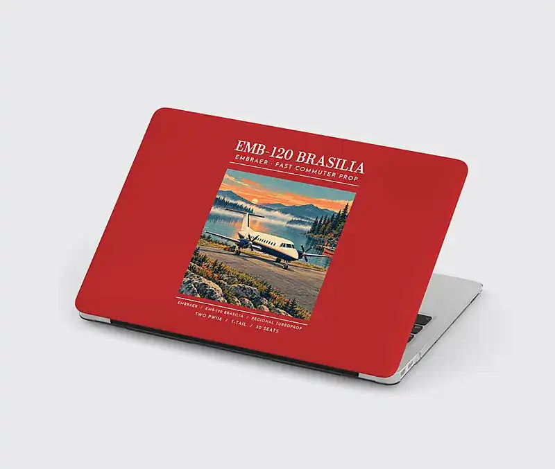 Embraer EMB 120 Brasilia - Poster - MacBook Case - Red
