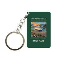 Thumbnail for Embraer EMB 120 Brasilia - Poster + Name - Key Chain - Dark Green