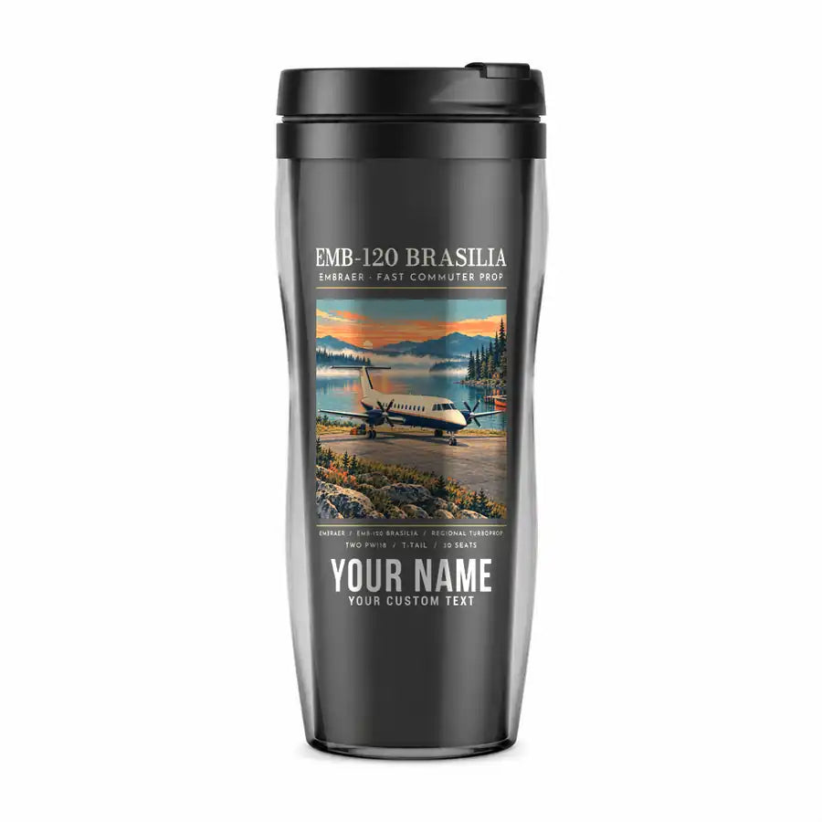 Embraer EMB 120 Brasilia - Poster + Name - Plastic (No Holder) - Gray