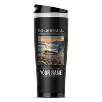 Thumbnail for Embraer EMB 120 Brasilia - Poster + Name - Stainless Steel (No Holder) - Black