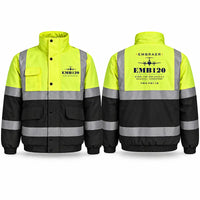 Thumbnail for Embraer EMB 120 Brasilia Reflective Winter Jackets - Heritage - Fluorescent Yellow & Navy