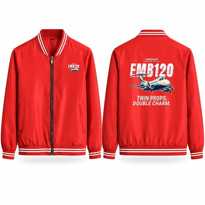 Embraer EMB 120 Brasilia Stylish Jackets - Baseball Collar - Cartoon - Red