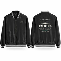 Thumbnail for Embraer EMB 120 Brasilia Stylish Jackets - Baseball Collar - Heritage - Black