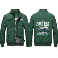 Thumbnail for Embraer EMB 120 Brasilia Stylish Jackets - Stand Collar - Cartoon - Green