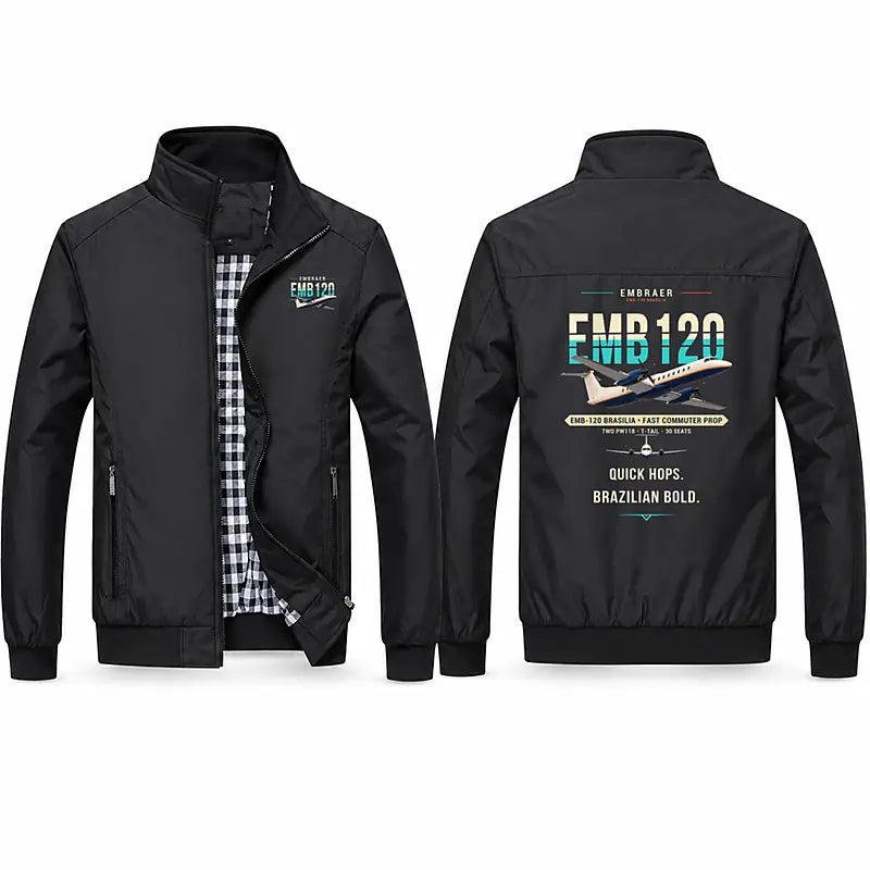 Embraer EMB 120 Brasilia Stylish Jackets - Stand Collar - Original - Black