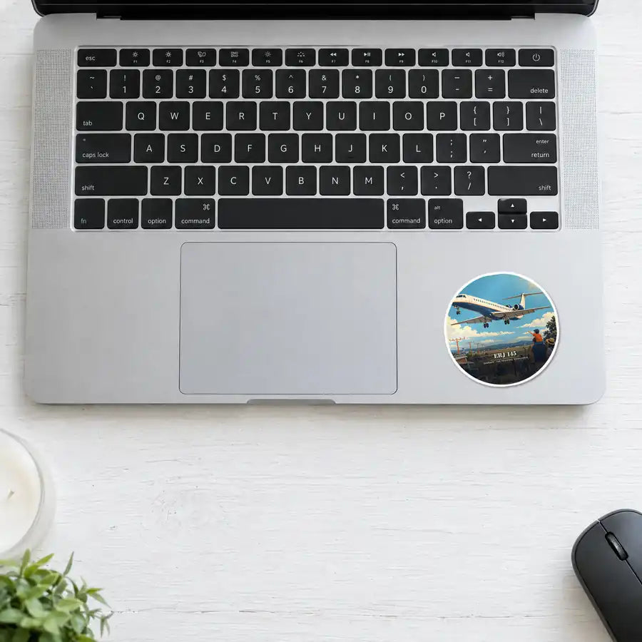 Embraer ERJ145 - 3D - Circle Sticker - Laptop