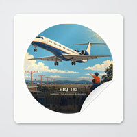 Thumbnail for Embraer ERJ145 - 3D - Circle Sticker - Peel