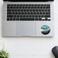 Thumbnail for Embraer ERJ145 - 3D + Name - Circle Sticker - Laptop