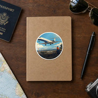 Thumbnail for Embraer ERJ145 - 3D + Name - Circle Sticker - Notebook