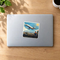 Thumbnail for Embraer ERJ145 - 3D + Name - Square Sticker - MacBook