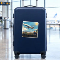Thumbnail for Embraer ERJ145 - 3D + Name - Square Sticker - Suitcase