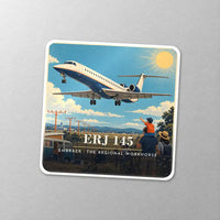 Thumbnail for Embraer ERJ145 - 3D - Square Sticker - Close-up