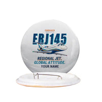 Thumbnail for Embraer ERJ145 - Cartoon + Name - Pin - White