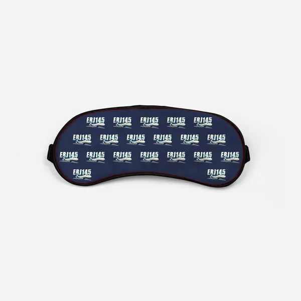 Embraer ERJ145 - Cartoon Pattern - Sleep Mask - Navy Blue