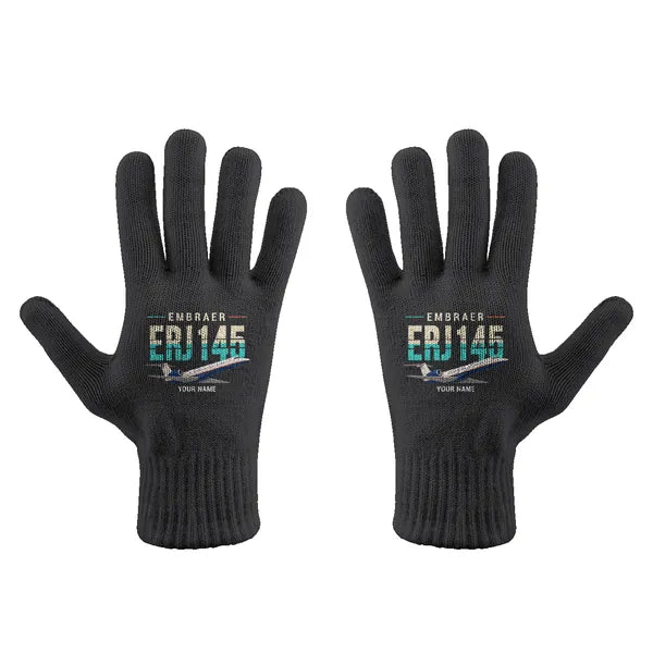 Embraer ERJ145 - Gloves - Full - Original + Name - Black