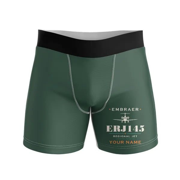 Embraer ERJ145 - Men Boxers - Heritage + Name - Dark Green