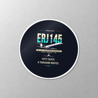 Thumbnail for Embraer ERJ145 - Original - Circle Sticker - Close-up