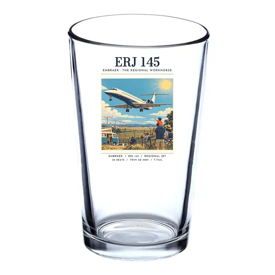 Embraer ERJ145 - Poster - Beer & Water Glass