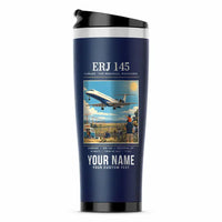 Thumbnail for Embraer ERJ145 - Poster + Name - Stainless Steel (No Holder) - Dark Blue