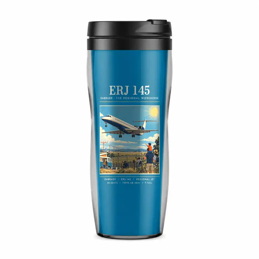 Embraer ERJ145 - Poster - Plastic (No Holder) - Light Blue