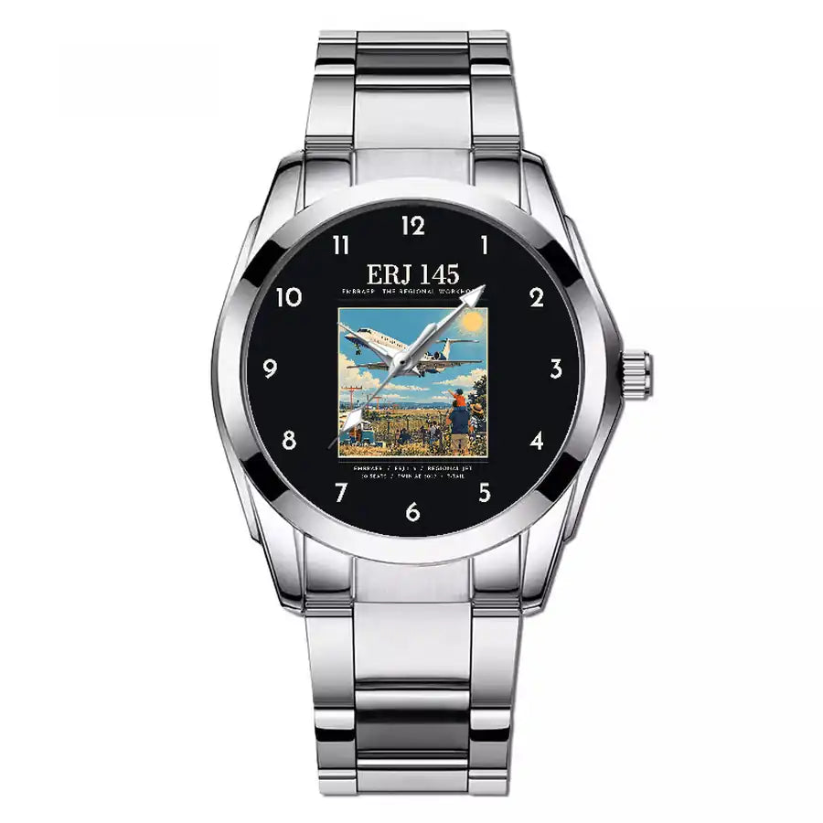 Embraer ERJ145 - Poster - Stainless Steel Band - For Men