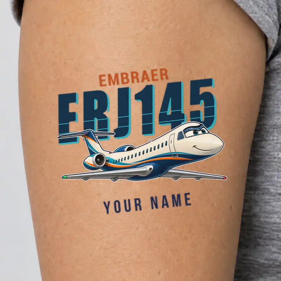 Embraer ERJ145 - Tattoo - Cartoon + Name